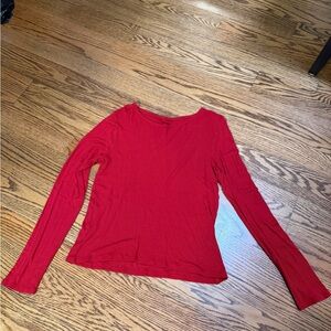 Red Long Sleeve Women's Top